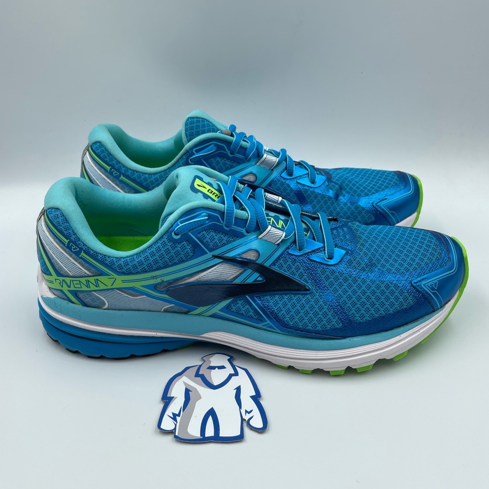 Brooks Ravenna 7 Blue Neon Green Shoes Women’s Sz 11